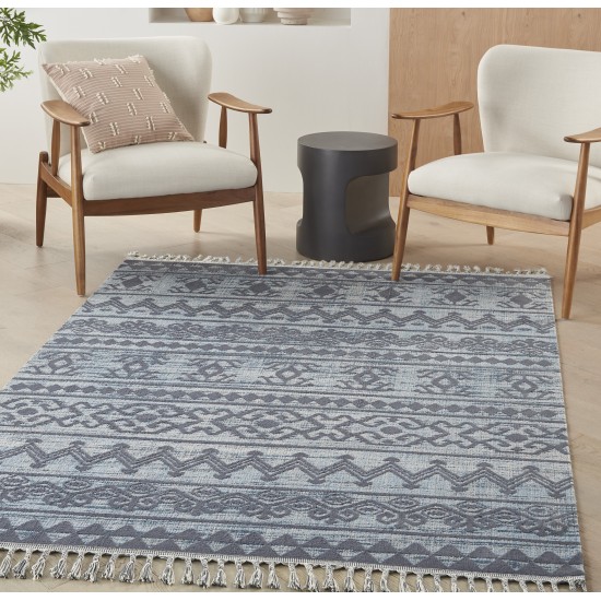 Nourison Asilah ASI03 Area Rug, Light/Blue/Charcoal, 4' x 6'2"