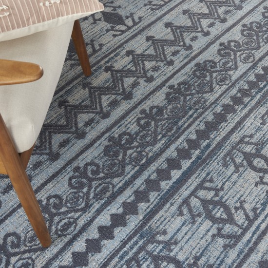 Nourison Asilah ASI03 Area Rug, Light/Blue/Charcoal, 4' x 6'2"