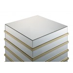 ACME Osma End Table, Mirrored & Gold