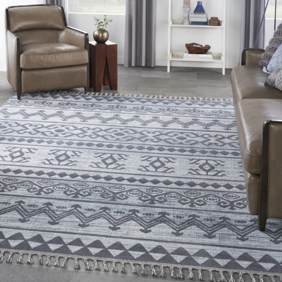 Nourison Asilah ASI03 Area Rug, Light/Blue/Charcoal, 7'10" x 10'6"