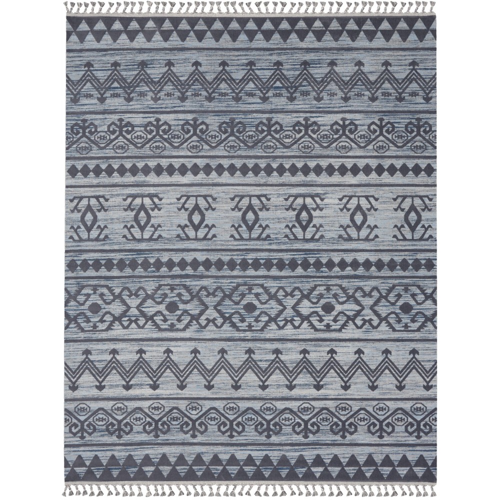 Nourison Asilah ASI03 Area Rug, Light/Blue/Charcoal, 9' x 12'2"