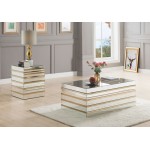 ACME Osma End Table, Mirrored & Gold