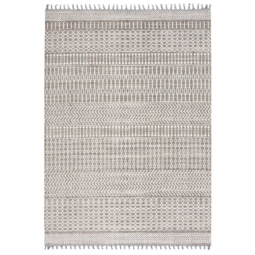 Nourison Asilah ASI04 Area Rug, Mocha/Ivory, 5'3" x 7'11"