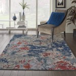 Nourison Artworks ATW01 Area Rug, Navy/Brick, 5'6" x 8'