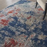 Nourison Artworks ATW01 Area Rug, Navy/Brick, 5'6" x 8'