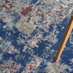 Nourison Artworks ATW01 Area Rug, Navy/Brick, 9'6" x 12'6"