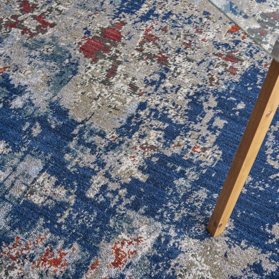 Nourison Artworks ATW01 Area Rug, Navy/Brick, 9'6" x 12'6"