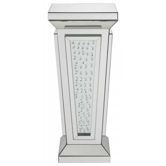 ACME Nysa Pedestal Stand, Mirrored & Faux Crystals