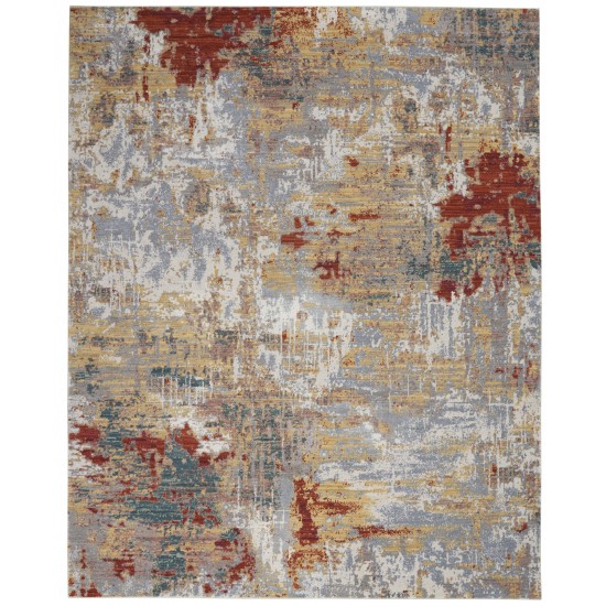 Nourison Artworks ATW03 Area Rug, Silver/Grey/Yellow, 7'9" x 9'9"