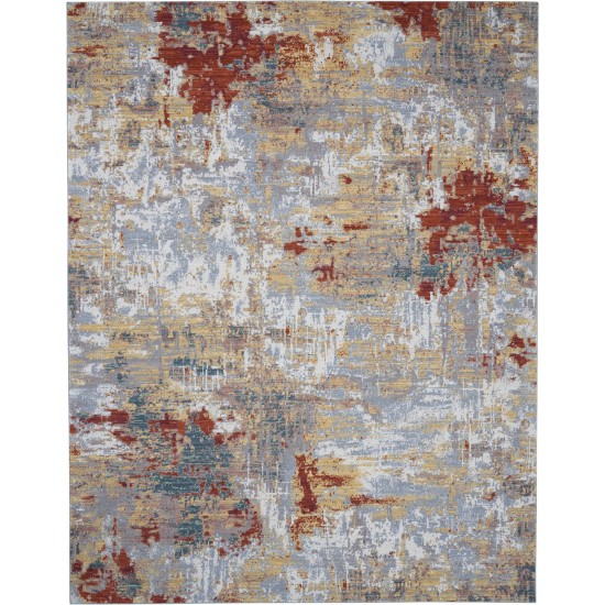 Nourison Artworks ATW03 Area Rug, Silver/Grey/Yellow, 9'6" x 12'6"