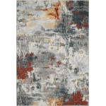 Nourison Artworks ATW03 Area Rug, Slate/Brick, 5'6" x 8'