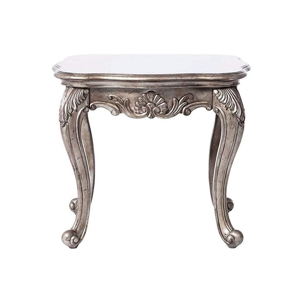 ACME Chantelle End Table (No Granite), Antique Platinum ACME Chantelle End Table (No Granite), Antique Platinum