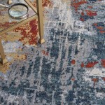 Nourison Artworks ATW03 Area Rug, Slate/Brick, 8'6" x 11'6"