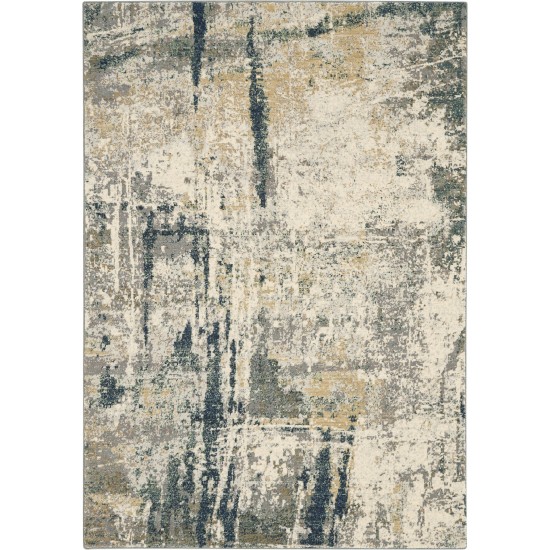 Nourison Artworks ATW05 Area Rug, Ivory/Navy, 5'6" x 8'