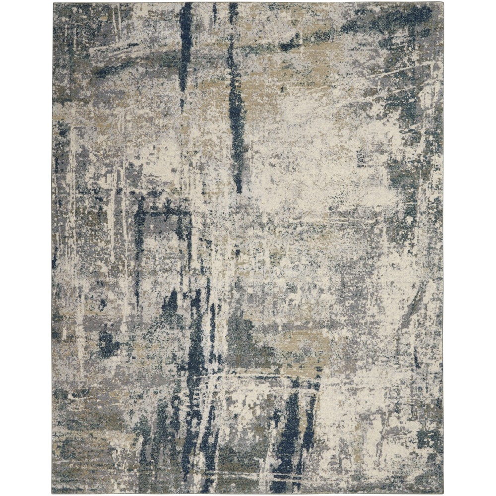 Nourison Artworks ATW05 Area Rug, Ivory/Navy, 7'9" x 9'9"