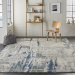 Nourison Artworks ATW05 Area Rug, Ivory/Navy, 7'9" x 9'9"