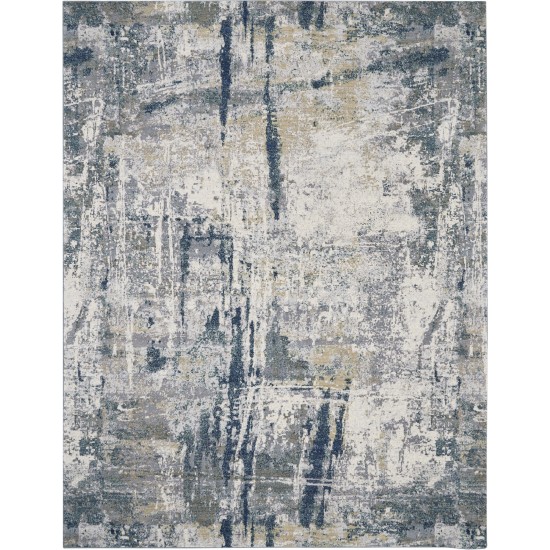 Nourison Artworks ATW05 Area Rug, Ivory/Navy, 9'6" x 12'6"