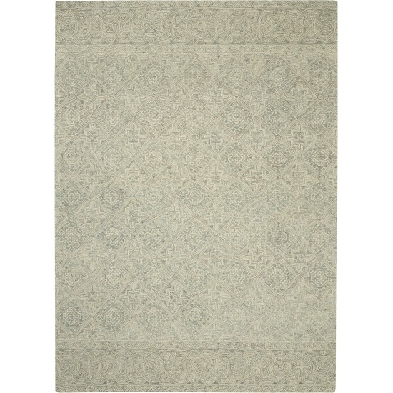 Nourison Azura AZM01 Area Rug, Ivory/Grey/Teal, 8' x 11'