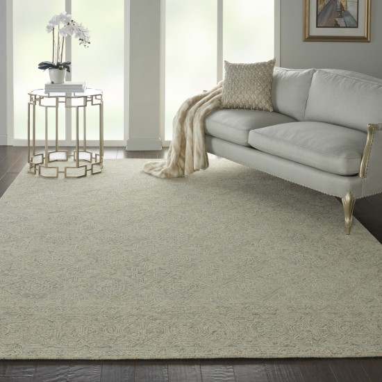 Nourison Azura AZM01 Area Rug, Ivory/Grey/Teal, 8' x 11'