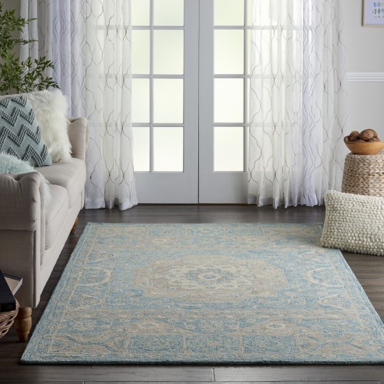 Nourison Azura AZM02 Area Rug, Ocean, 5'3" x 7'5"