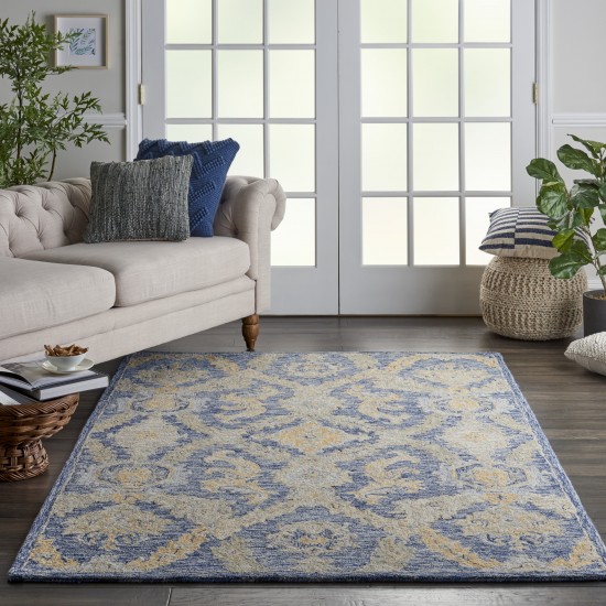 Nourison Azura AZM03 Area Rug, Navy/Blue, 5'3" x 7'5"