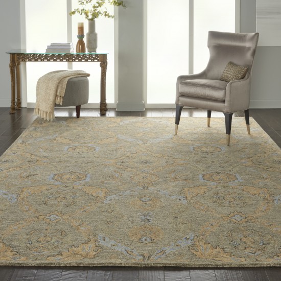 Nourison Azura AZM03 Area Rug, Taupe/Blue, 8' x 11'