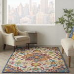 Nourison Bahari BAH01 Area Rug, Multicolor, 5' x 7'