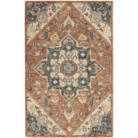 Nourison Bahari BAH02 Area Rug, Rust, 5' x 7'