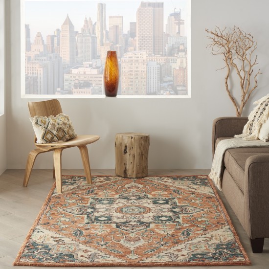 Nourison Bahari BAH02 Area Rug, Rust, 5' x 7'