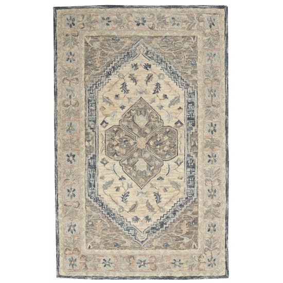 Nourison Bahari BAH03 Area Rug, Grey, 5' x 7'