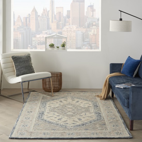 Nourison Bahari BAH03 Area Rug, Grey, 5' x 7'