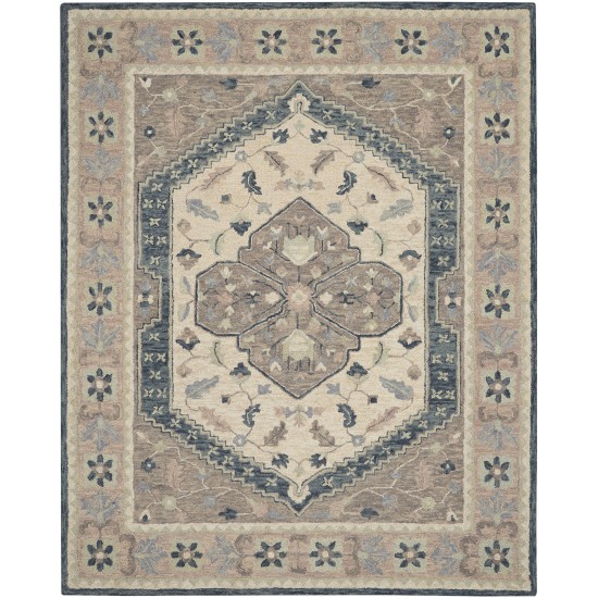 Nourison Bahari BAH03 Area Rug, Grey, 8' x 10'