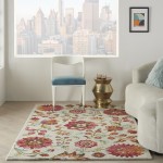 Nourison Bahari BAH04 Area Rug, Grey/Multicolor, 5' x 7'