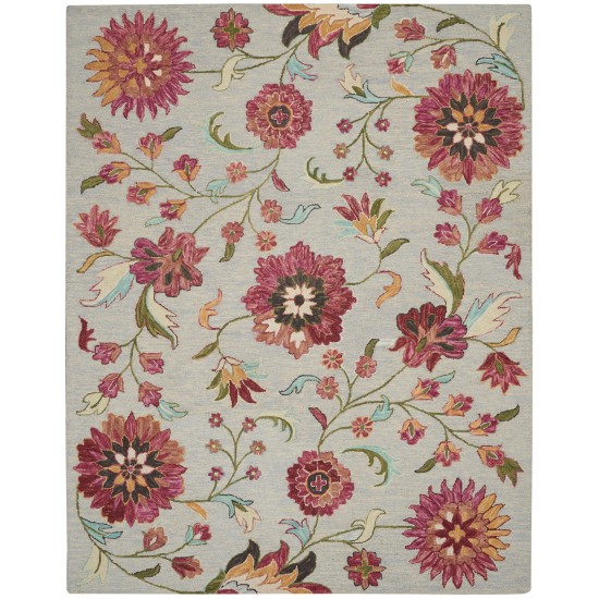 Nourison Bahari BAH04 Area Rug, Grey/Multicolor, 8' x 10'