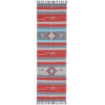 Nourison Baja BAJ01 Runner Rug, Grey/Red, 2'3" x 7'6"