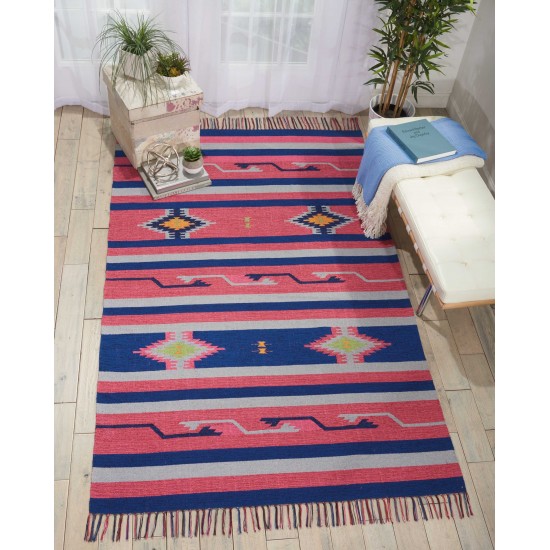 Nourison Baja BAJ01 Area Rug, Pink/Blue, 3'6" x 5'6"