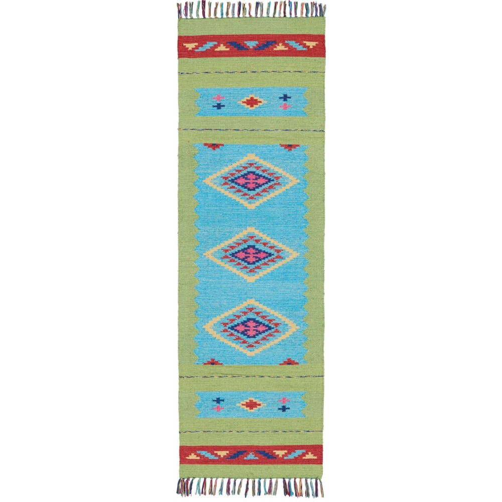 Nourison Baja BAJ02 Runner Rug, Blue/Green, 2'3" x 7'6"