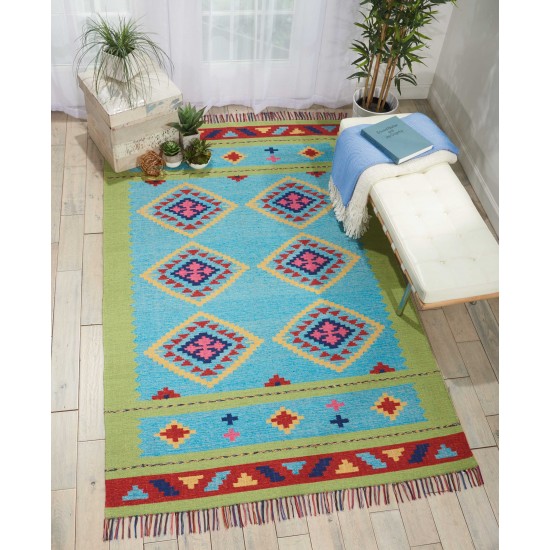 Nourison Baja BAJ02 Area Rug, Blue/Green, 3'6" x 5'6"