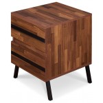 ACME Karine Nightstand/End Table, Walnut & Black