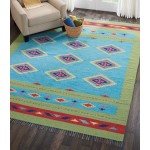 Nourison Baja BAJ02 Area Rug, Blue/Green, 8' x 10'