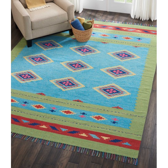 Nourison Baja BAJ02 Area Rug, Blue/Green, 8' x 10'