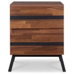 ACME Karine Nightstand/End Table, Walnut & Black