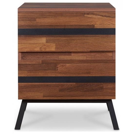 ACME Karine Nightstand/End Table, Walnut & Black