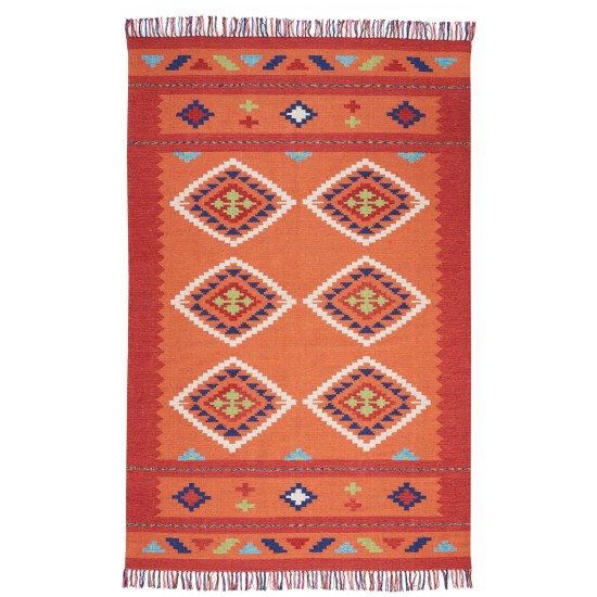 Nourison Baja BAJ02 Area Rug, Orange/Red, 6'6" x 9'6"