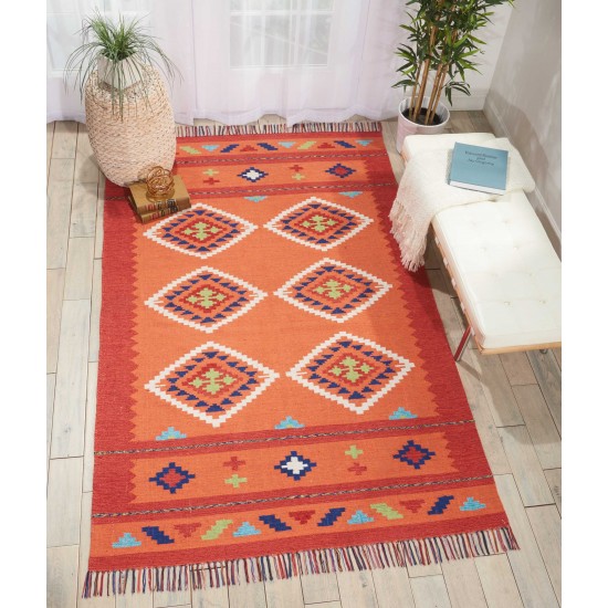 Nourison Baja BAJ02 Area Rug, Orange/Red, 6'6" x 9'6"