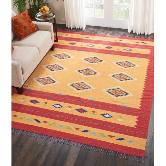 Nourison Baja BAJ02 Area Rug, Orange/Red, 8' x 10'