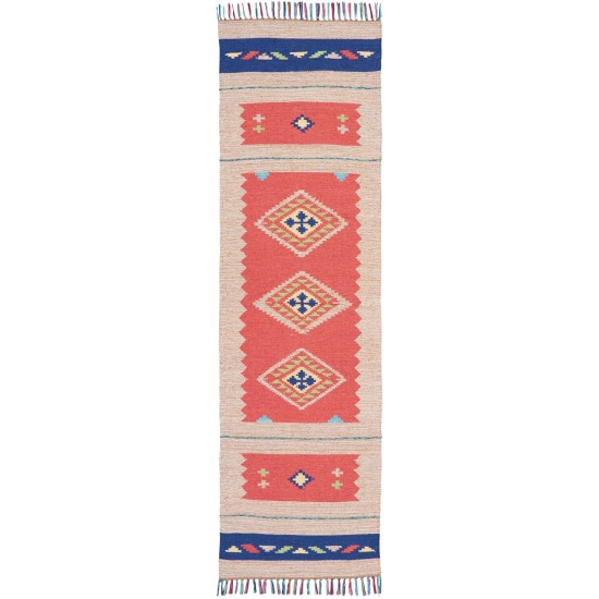 Nourison Baja BAJ02 Runner Rug, Red/Beige, 2'3" x 7'6"