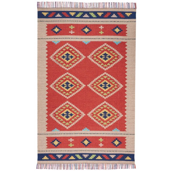 Nourison Baja BAJ02 Area Rug, Red/Beige, 3'6" x 5'6"