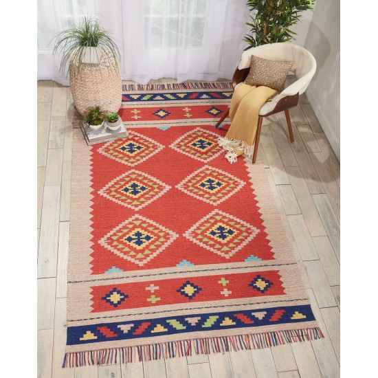 Nourison Baja BAJ02 Area Rug, Red/Beige, 3'6" x 5'6"