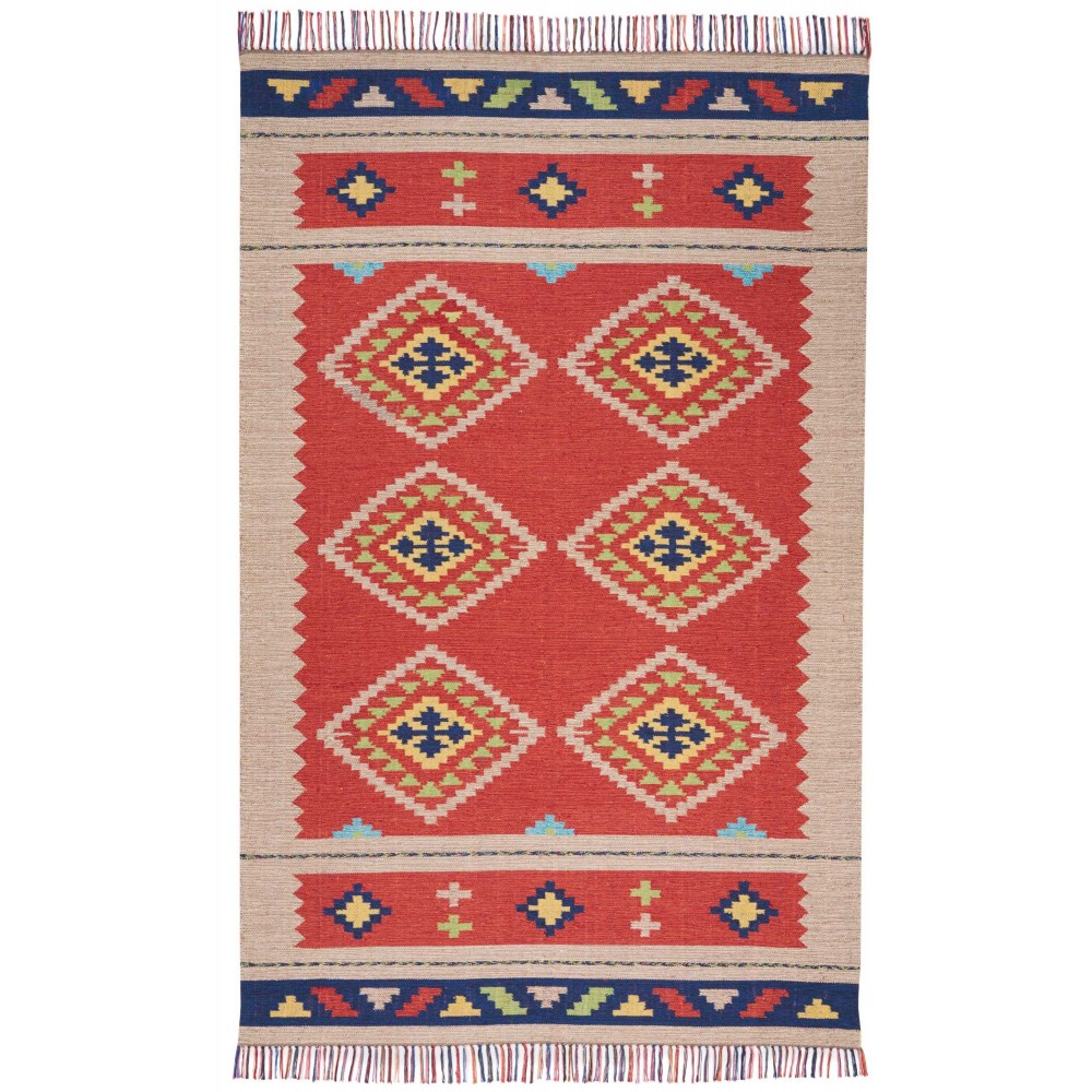 Nourison Baja BAJ02 Area Rug, Red/Beige, 5' x 7'